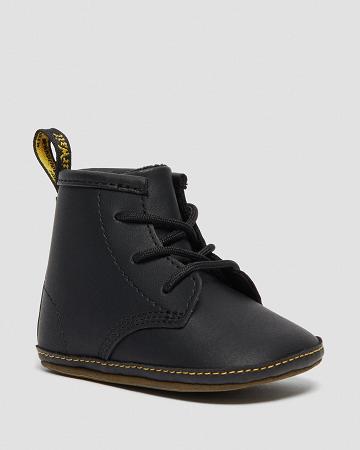 Kids' Dr Martens Newborn 1460 Auburn Leather Booties Casual Boots Black | AU 662QMA